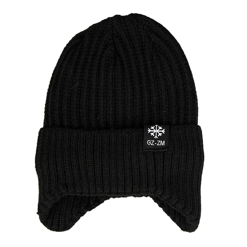 Custom Wholesale Outdoor  Ear Protection Fashion Fleece-lined Earmuff Cycling Ski   Beanies Hat With Earflap For Adult