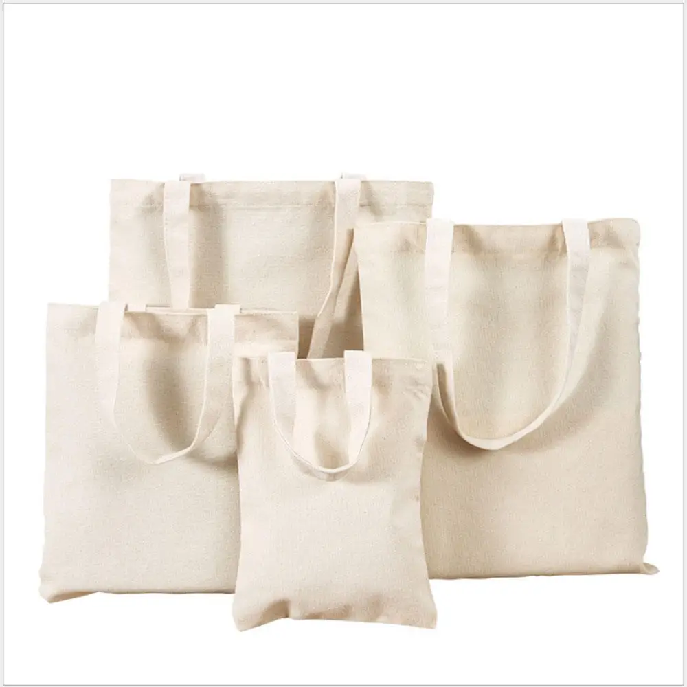 Custom Printed Canvas Tote Bags Natural Color Organic Cotton Tote Bag 100% Cotton Muslin Plain Shopping Bags