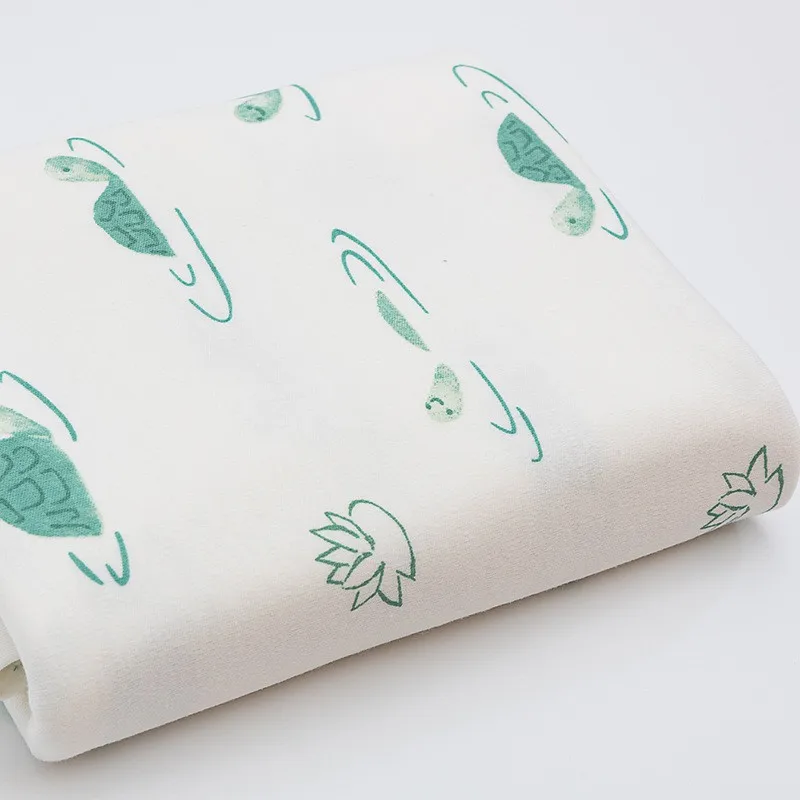 NO MOQ print 70 cotton 30 bamboo spandex custom digital printing jersey fabric for baby kids clothing