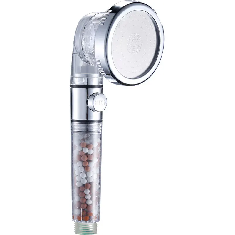 multi-function filter water stop sprinkler pressurized shower head negative ion water purification sprinkler three-piece set