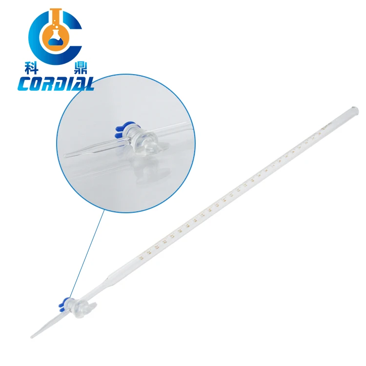 CORDIAL 1642 Laboratory 50ML Borosilicate Glass Burette With PTFE Straight Stopcock