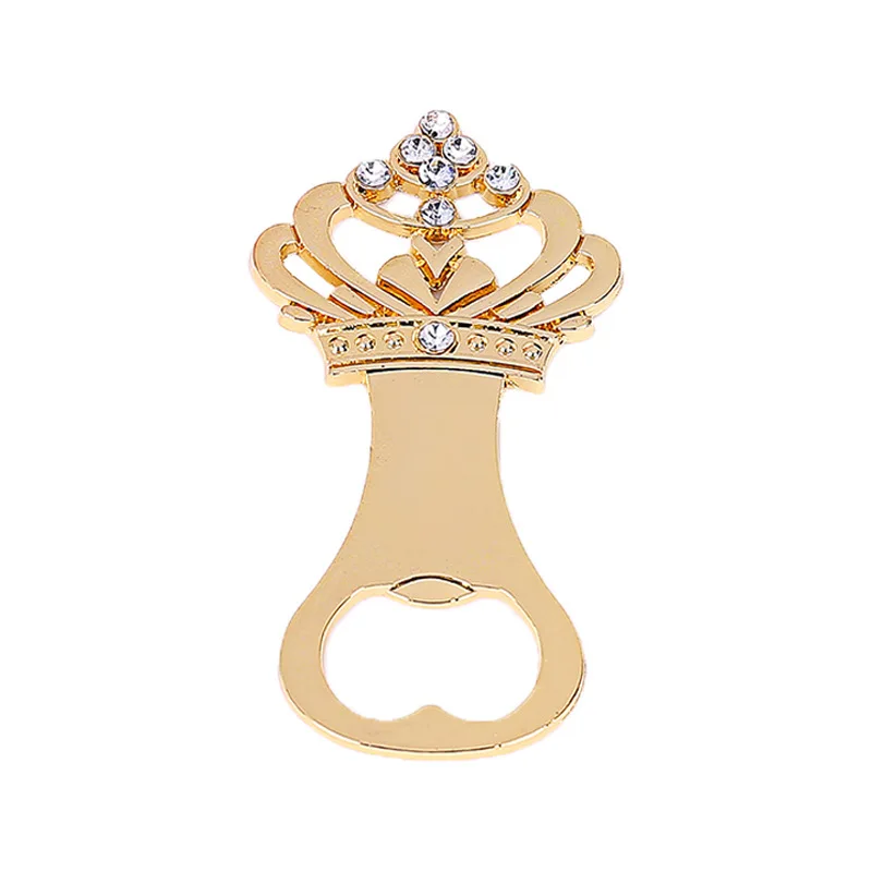 Golden Crown Crystal Beer Opener Birthday Party Decoration Kitchen Accessories Bottle Opener Gifts