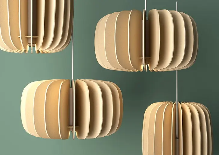 Kunuo Beautiful Drum Design LED Acoustic Panels Polyester Hanging Decoration with Lighting Luminaire