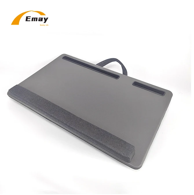 PU Surface Lap Tray With Pillow Cushion Desk Flexible laptop Table With Mouse Pad Phone Stand