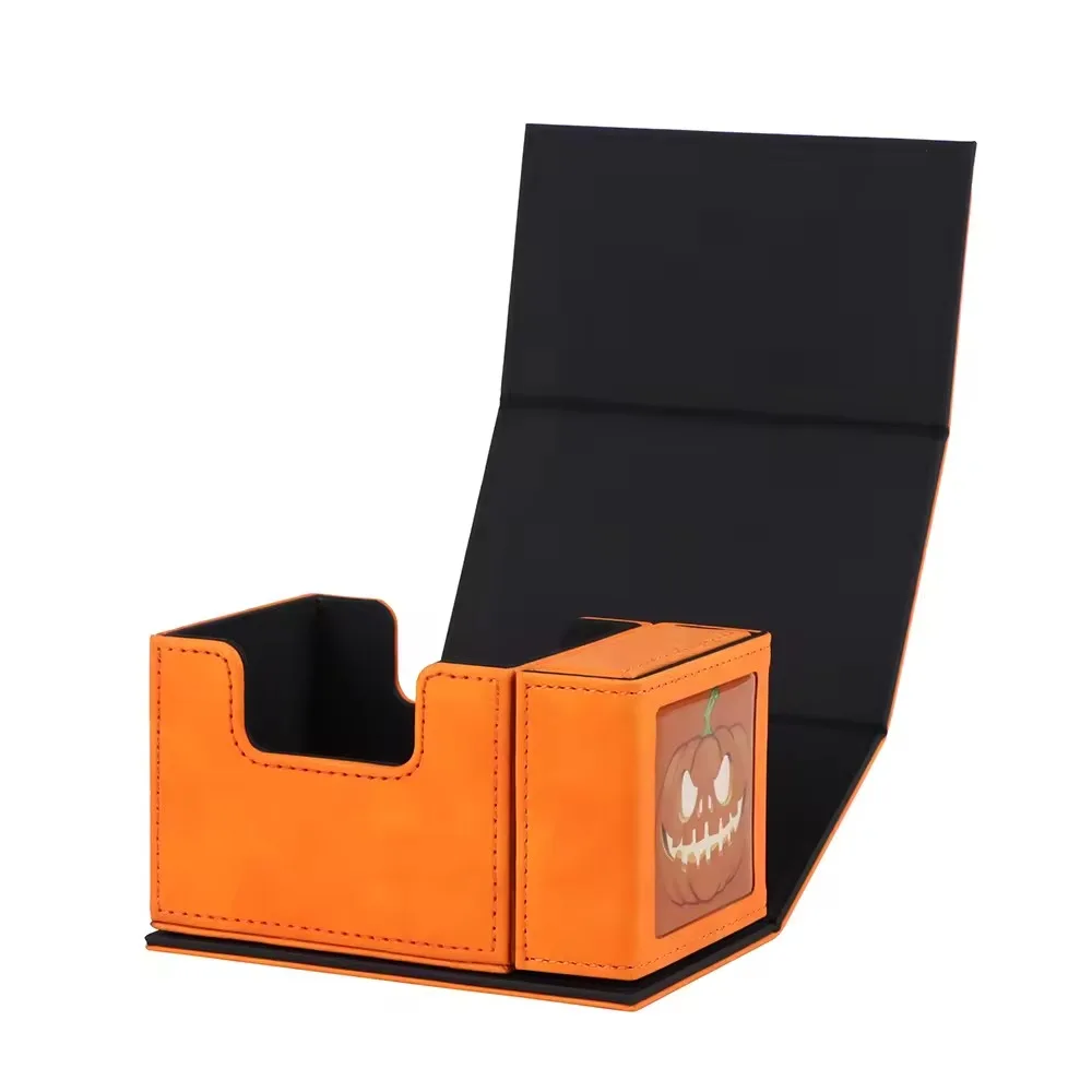 Wholesale Custom PU leather Magnetic playing Card Poke mon PU Card Storage Box Storage Box card deck box