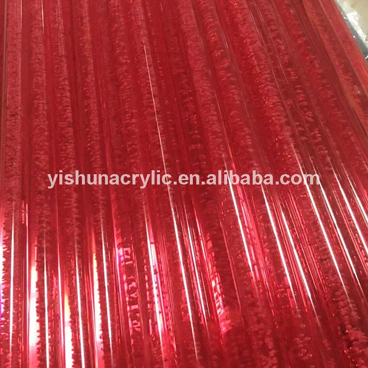 red colored pmma  plastic bubble acrylic perspex rod