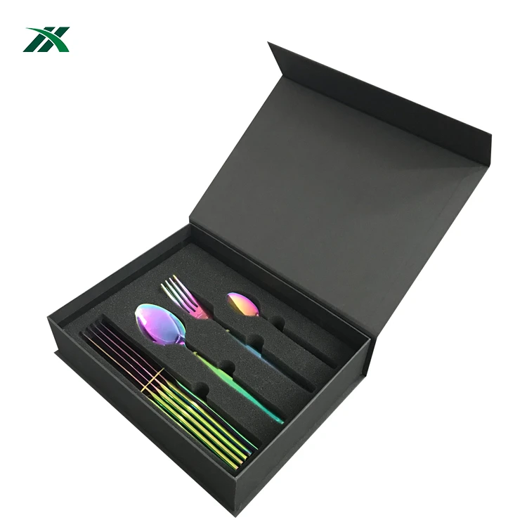 
Custom Knife Spoon Fork Set Packaging Collapsible Cardboard Box Paper Gift Box 