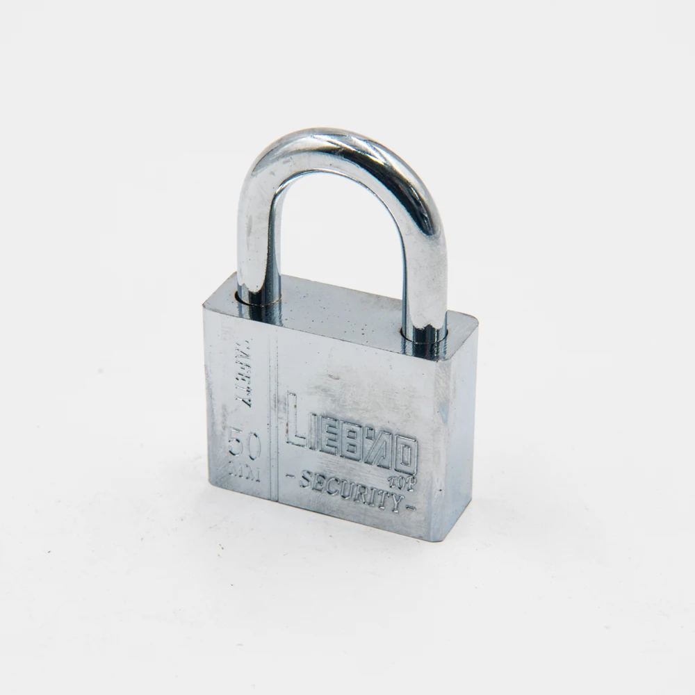 electroplate lock high quality and cheap Square 50mm key padlock customize the logo iron padlock