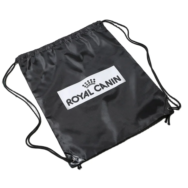 cangnan black print custom logo sports polyester double shoulder drawstring shoe bag