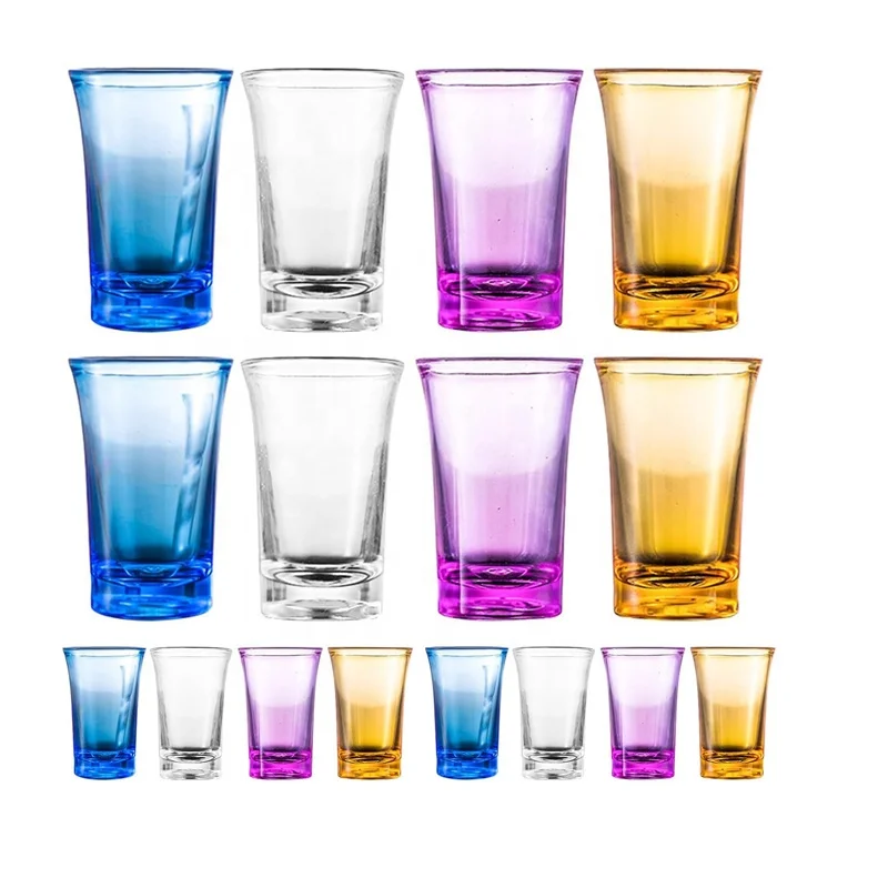 40ml Multi-colored Shot Glasses Sets,Wholesale Customized Shot Glass Tequila Drinking Cups for Bar Party Festival Promotion
