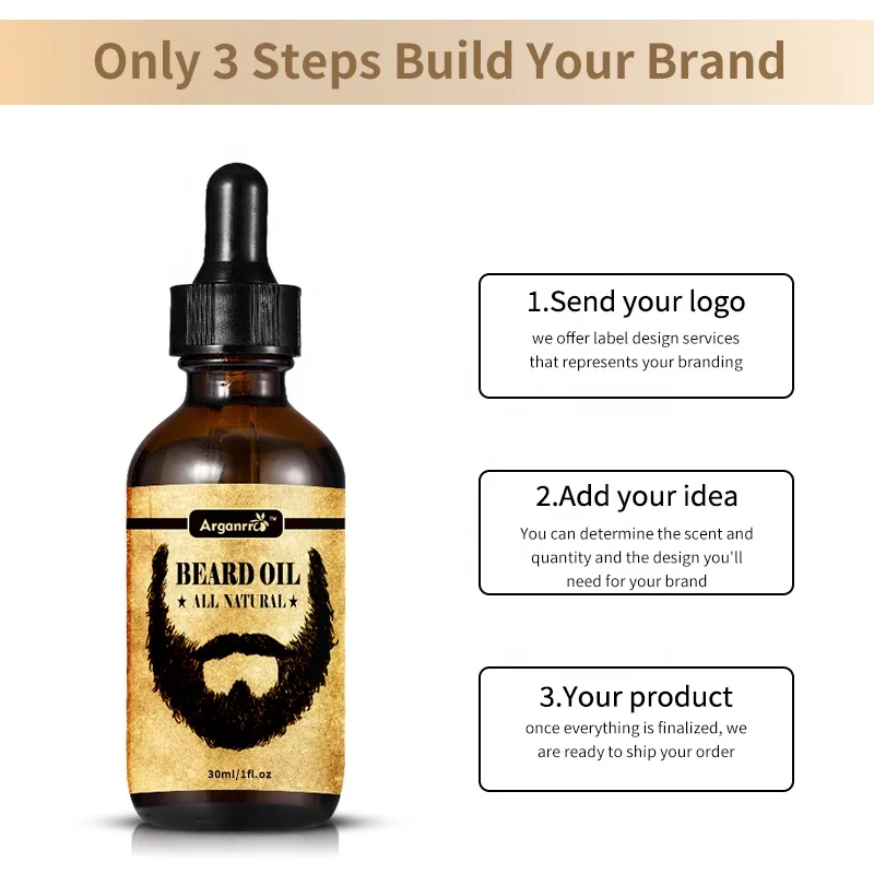 Private label custom mens beard oil beard growth oil organic natural