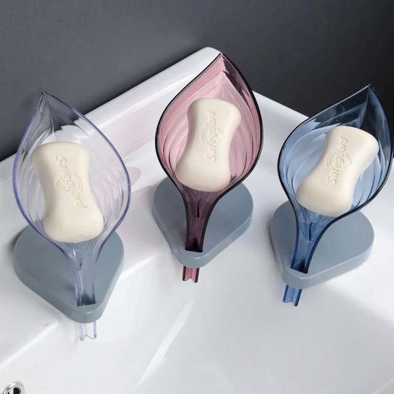 Bathroom Soap Holder Leaf Shape Soap Box Storage Rack Creative Dish Storage Plate Tray Soap Case Bathroom Gadgets