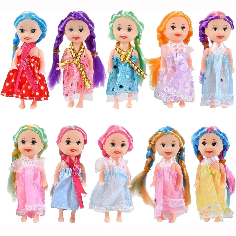 3 Inch Little Fashion Dolls Girl Princess Baby Mini Doll for Dollhouse