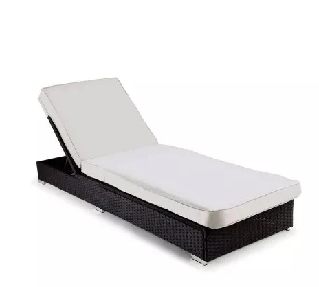 Zhongfa 3 PCS Modern Leisure Patio Synthetic Wicker Furniture Outdoor PE Rattan Lounge Sun Bed With Table