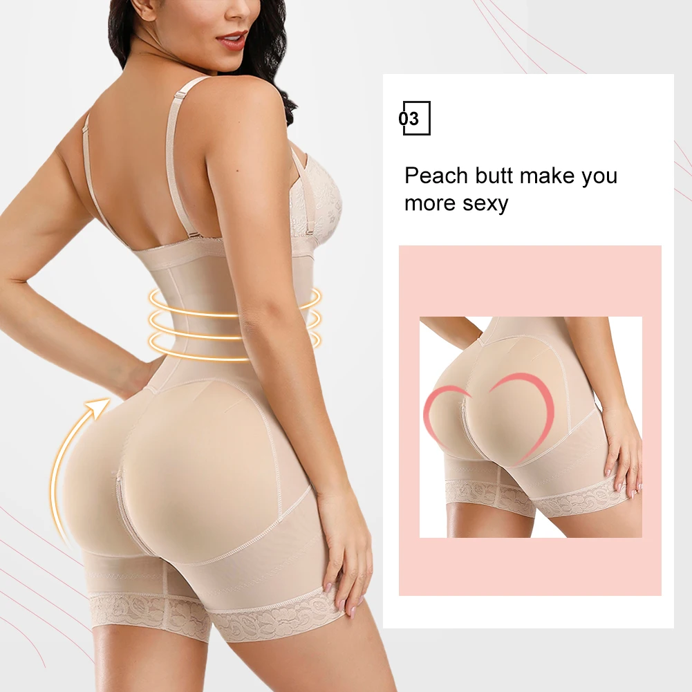 Hot Sale High Quality Adjust Hooks And Zipper Women Fat Tummy Control Colombian Full Body Shaper Shapewear