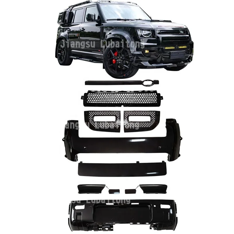 Lubaitong auto parts gloss black front bumper body kit for land rover defender 2020+