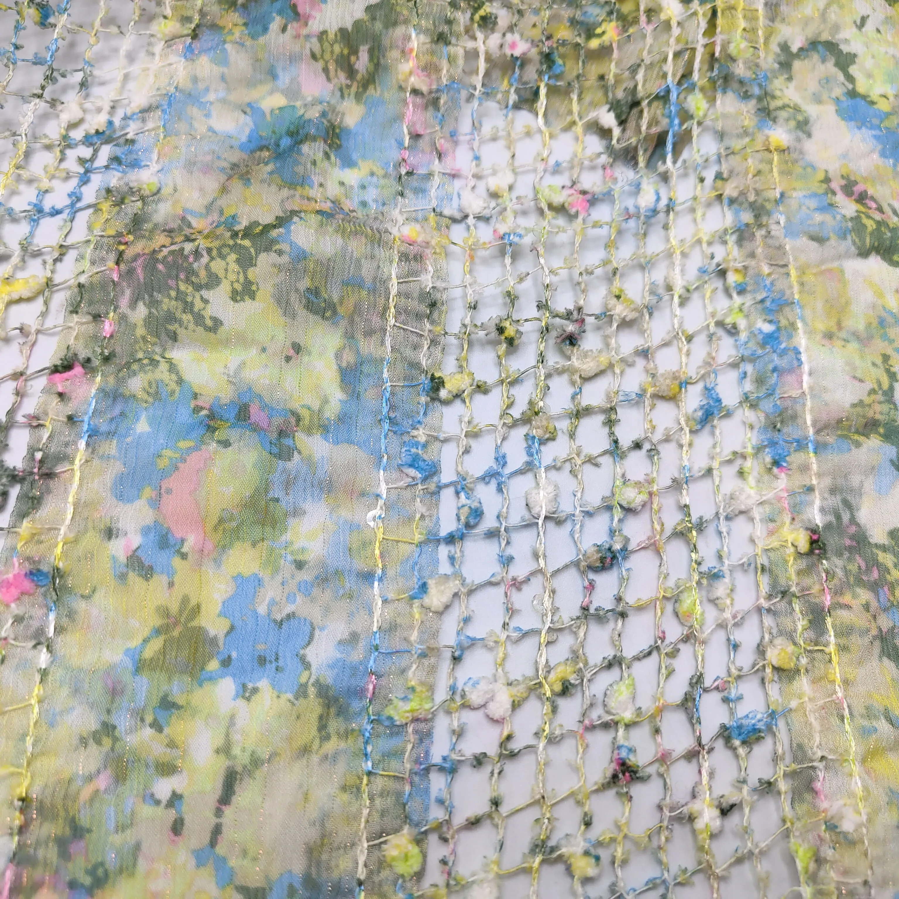 satin fabric shiny  polyester stretch satin fabric  Printed bright silk chiffon patchwork mesh fabric