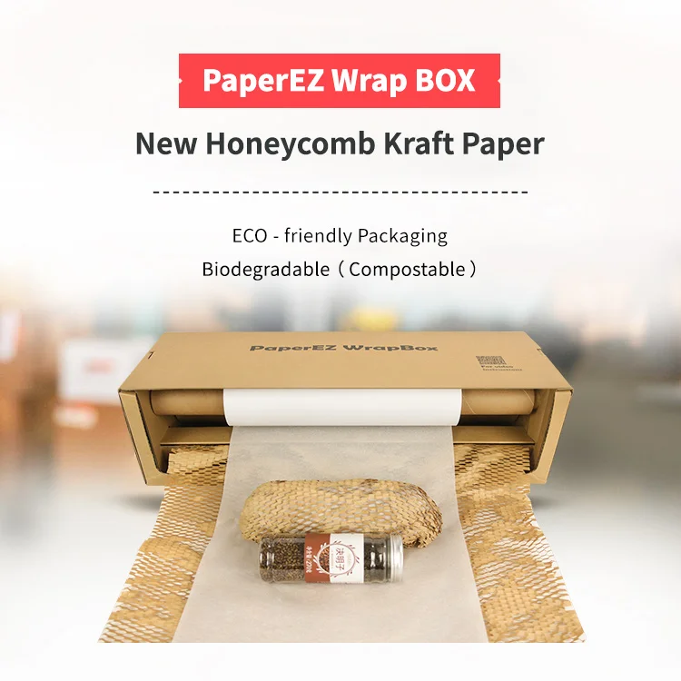 
Ameson ECO friendly honeycomb wrapping kraft paper packing roll with box 