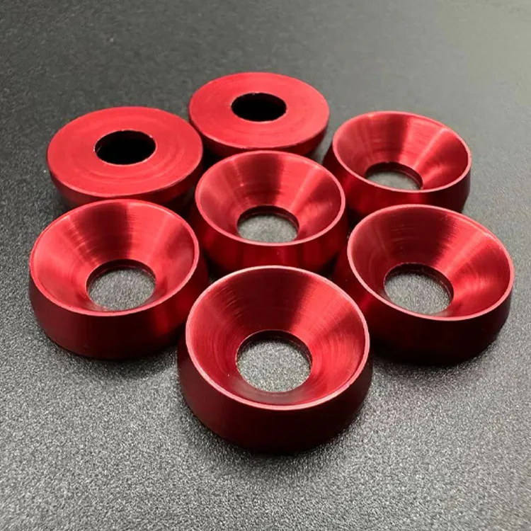 M2.5 Countersunk Flat Decorative Washer Colorful Aluminum Alloy Abrasion Resistant Scratch Drawing DIN Standard M3 M4 M5 M6 M8