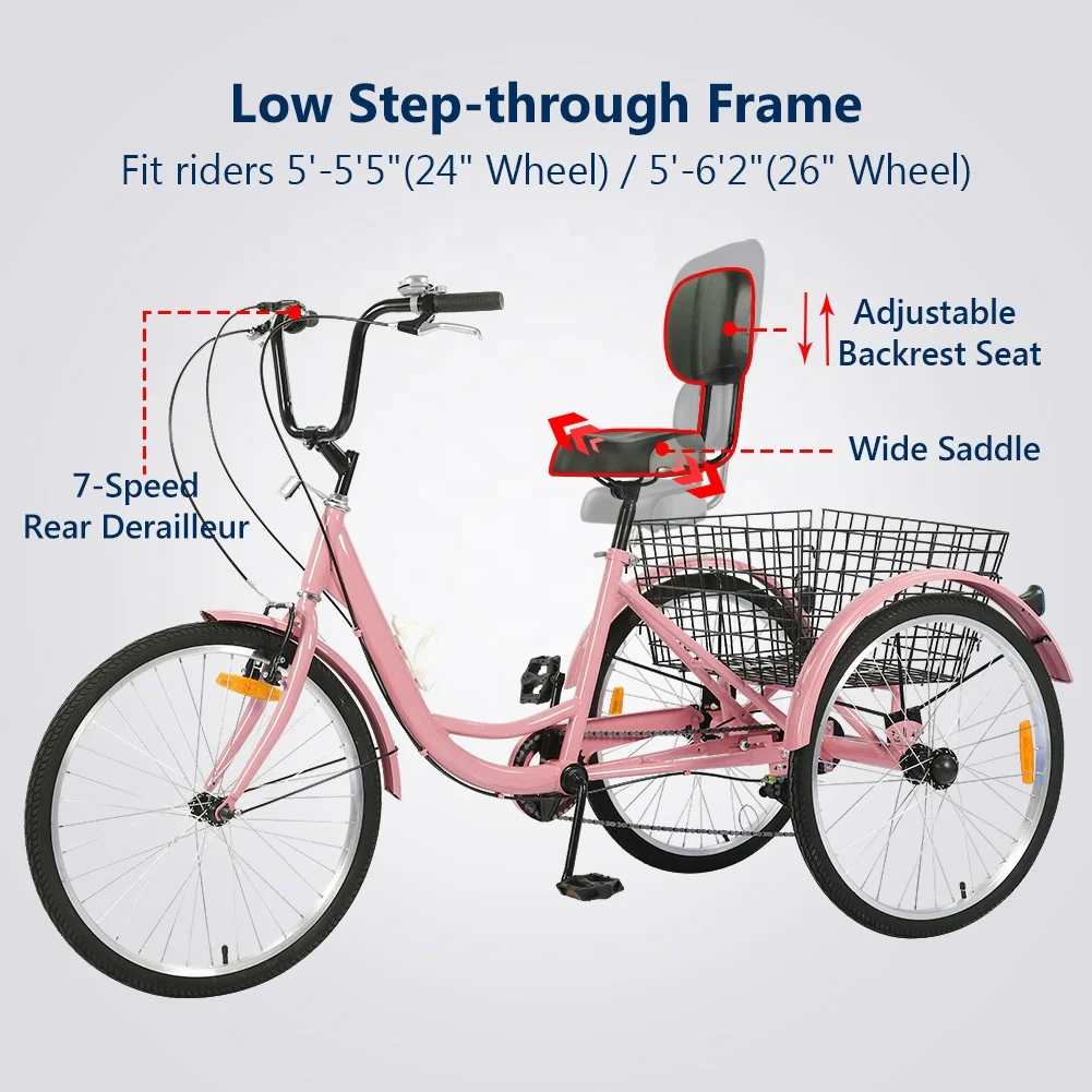 free shipping from US warehouse hot sale 3 wheel bikes for seniors used factory wholesale price