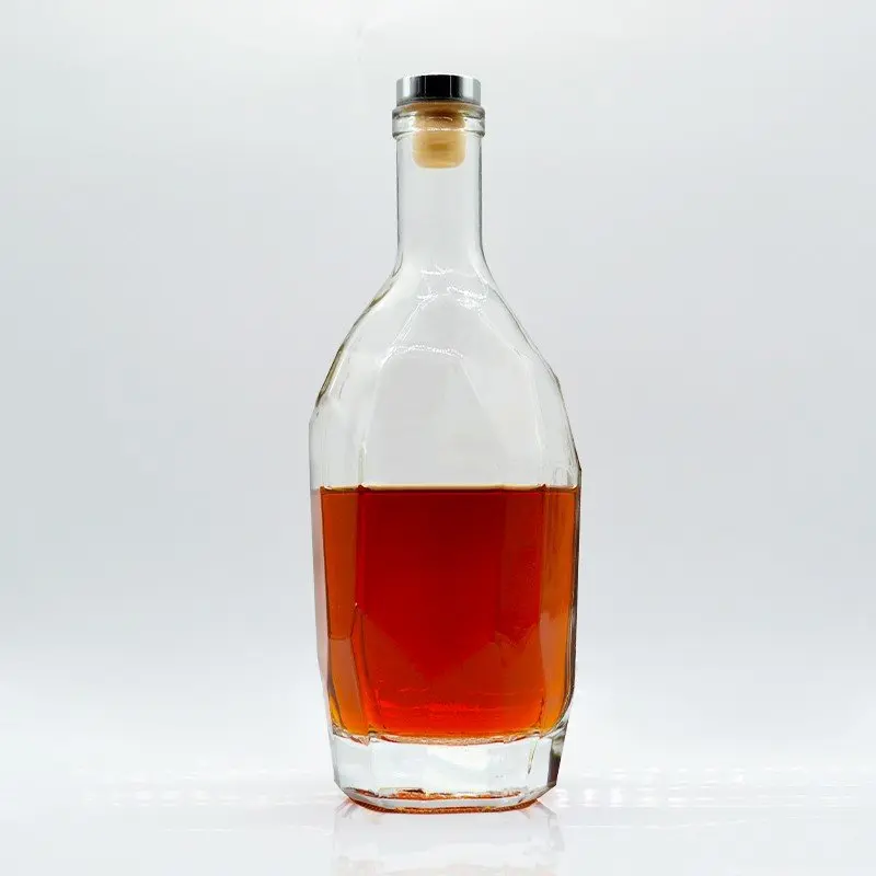 High Quality Extra Flint Cylinder Custom wholesale Alcohol Whisky Cork Vodka Bottles Empty 750 ml Glass Bottle For Vodka