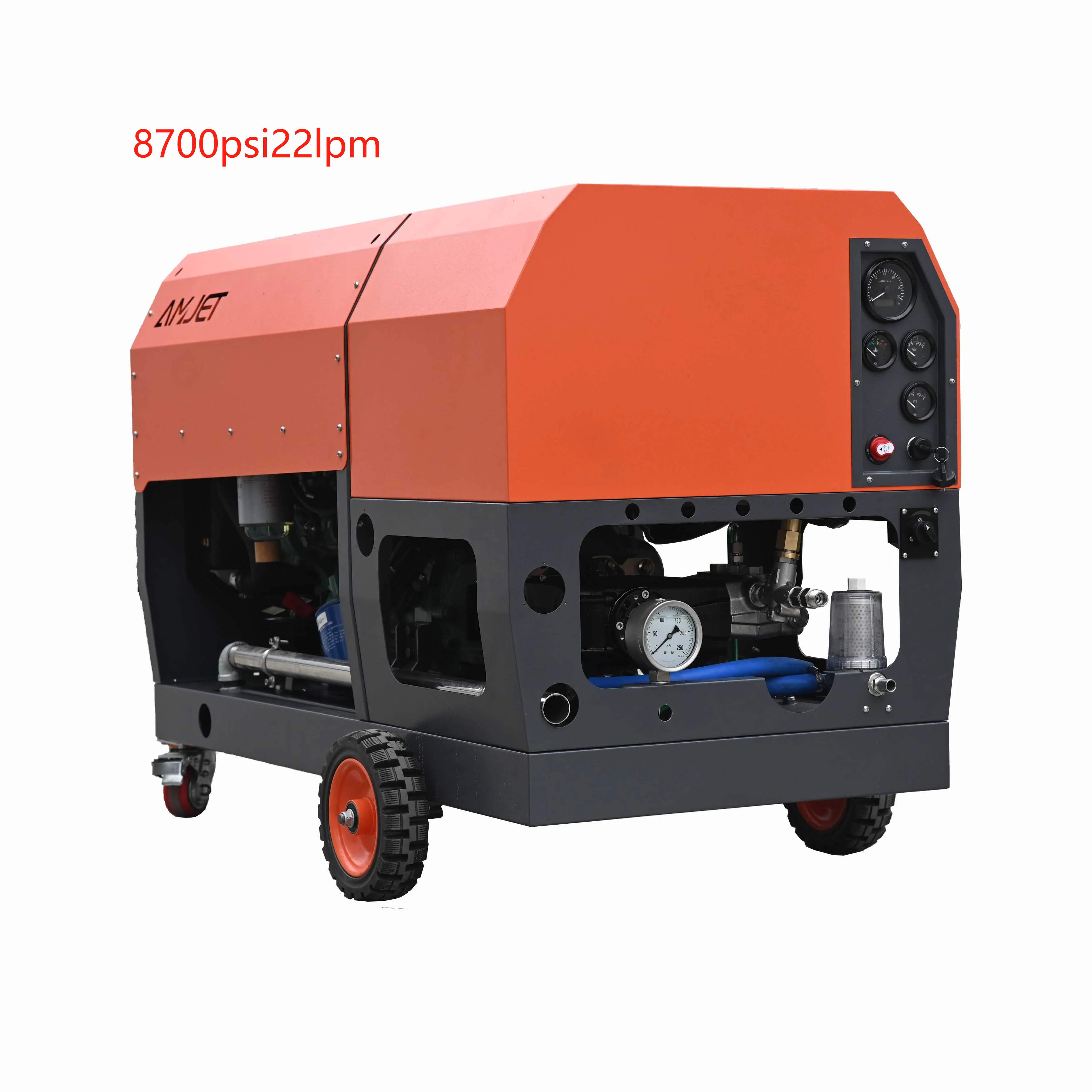 AMJET 600Bar 8700psi 22LM 62HP High Pressure Washer Jet Power Engine High Pressure Washer diesel pressure Washer For Industrial