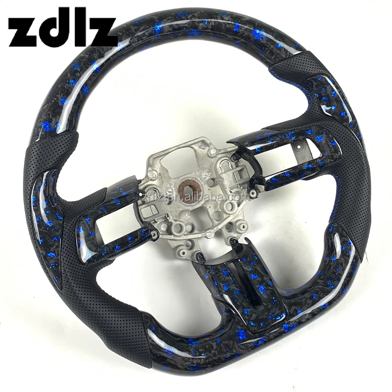 For Ford car customized Blue powder Forged carbon fiber steering wheel fit Mustang Steering Wheel for GT 2015-2021upgrade