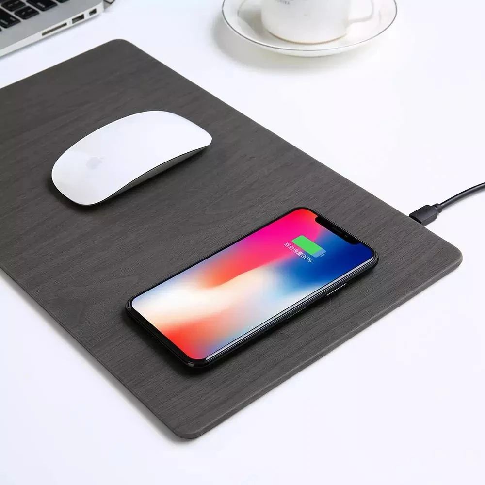 Fast Charging 10w Slim 2 in 1 Mouse Pad Desktop Wireless Charging Pad Mouse Pad with Wireless Charger
