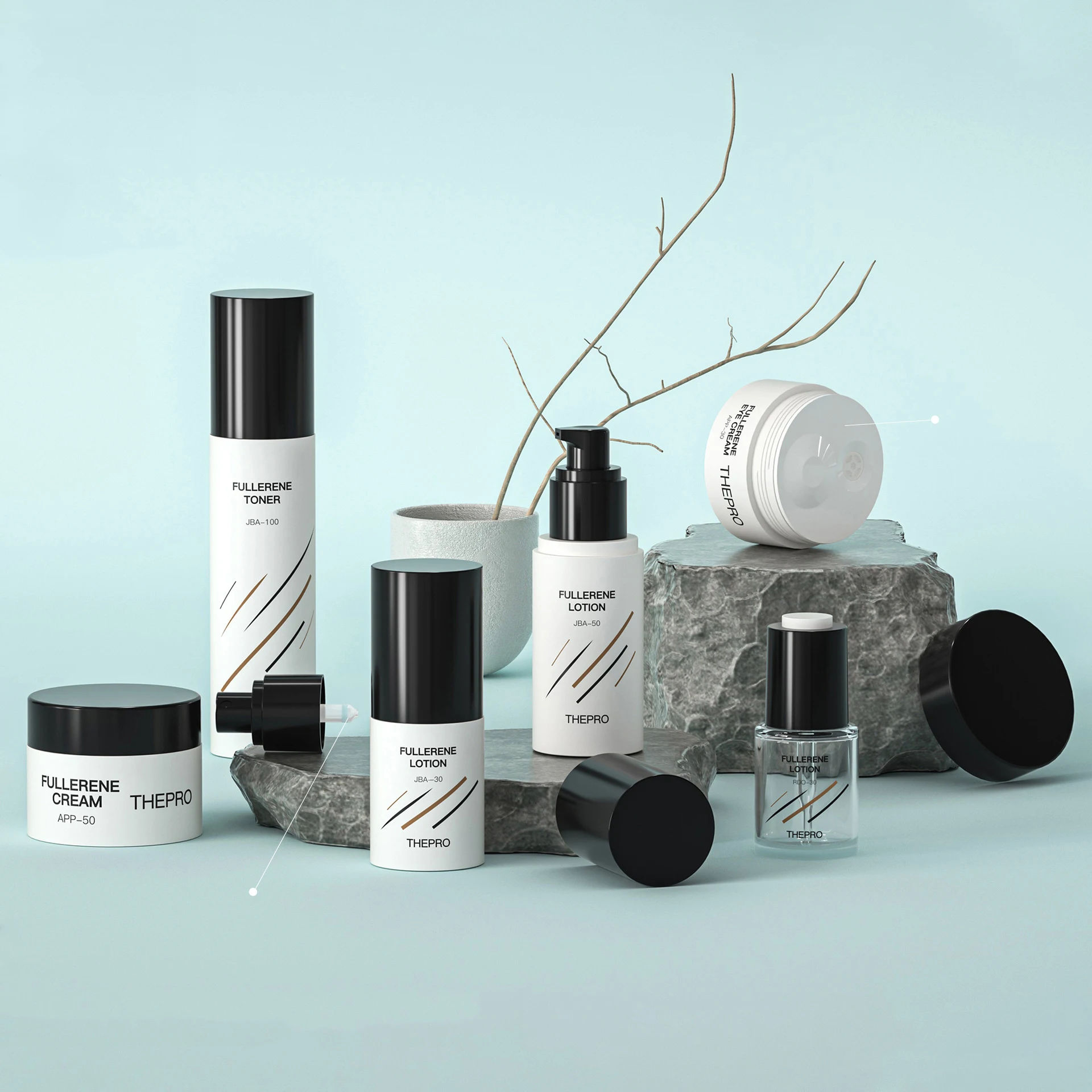 Large Inventory Luxury Cosmetics Packaging Glass Bottle Sets Empty Glass Cream Jar Skin Care Set Face Cream Lotion Bottle