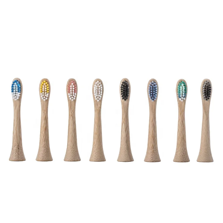 Zero Waste Electric Replaceable Brush Heads Wood Toothbrush Eco-Friendly Natural 360 degrees Cleaning Bamboo Toothbrush