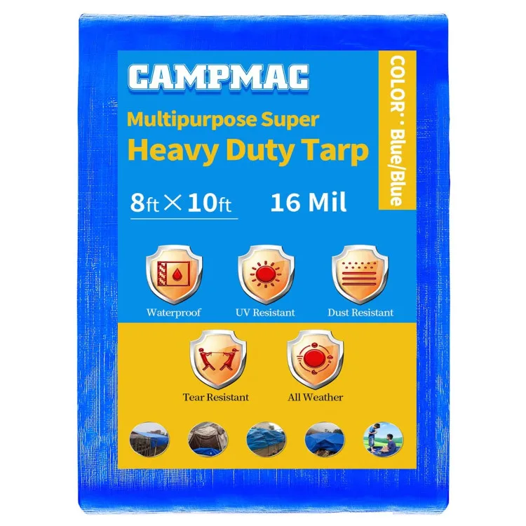 YRH Factory 12ftx20ft Heavy Duty Poly Waterproof Pe PVC Camping Tarps Insulated Concrete Curing Blanket Tarpaulins Roll Sheet