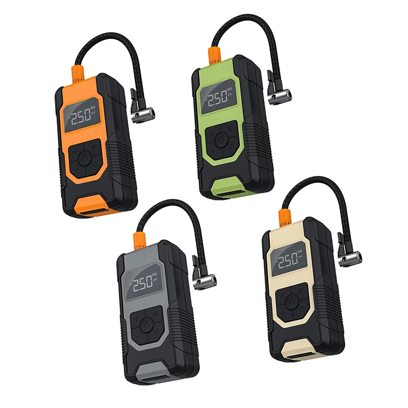 Real time air pressure detection outdoor battery portable mini mountain bike bicycle hand air pump for inflatable car