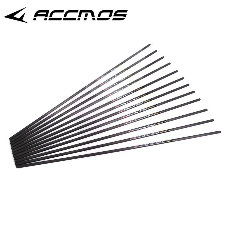 ACCMOS 32in ID 9.8mm Spine 200-350 Black Pure Carbon Arrow Shaft Archery Recurve Bow Shafts