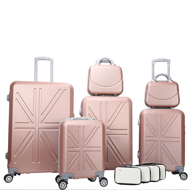 
Carry on trolley luggage 6 piece abs suitcase sets travel case 