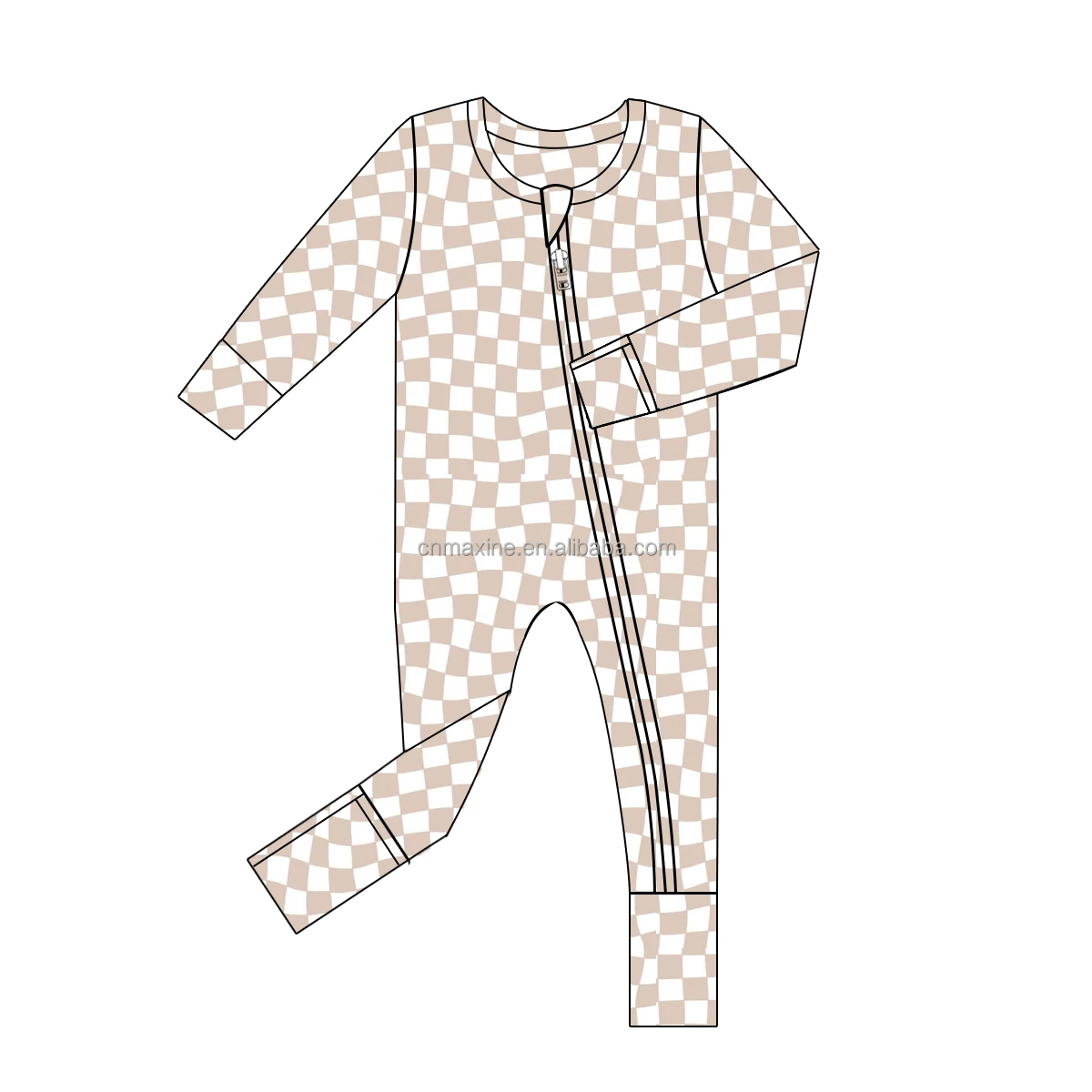 Wholesale Custom Print Bamboo Viscose Pajamas Organic Double Zipper Bamboo Baby Romper Little Sleepers Kids Bamboo Baby Clothes