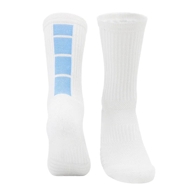 Custom logo OEM thick basketball sport socks men athletic socks grip anti slip towel bottom soccer stripe socks