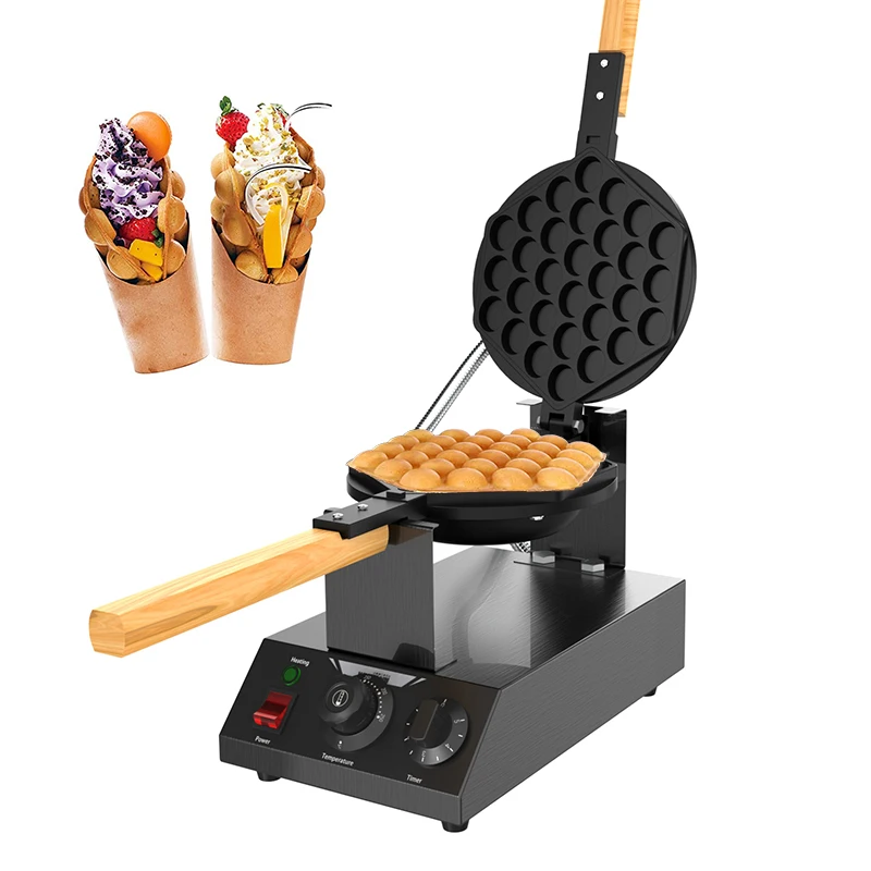 Electric Non-Stick Bubble Waffle Maker Machine Commercial Egg Waffle Iron Baker Snack Machine