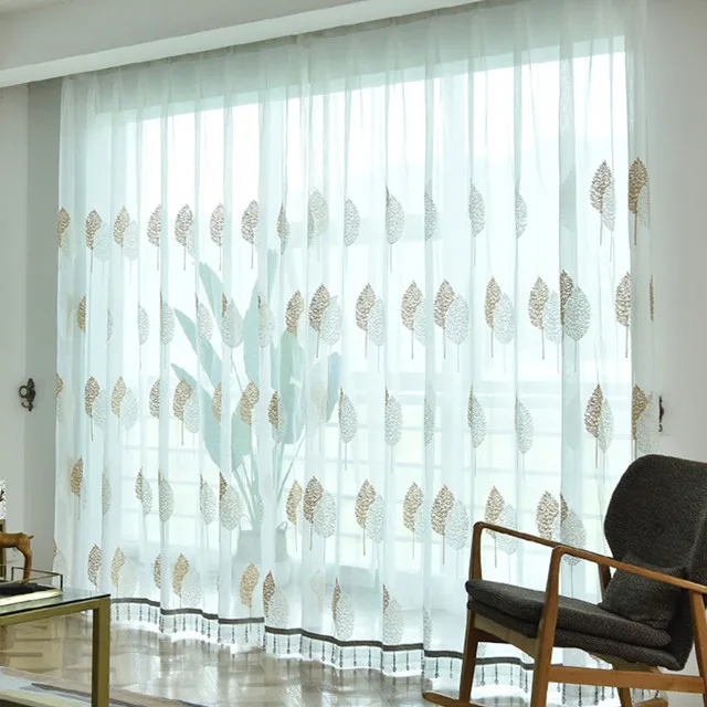 100% полиэстер, вышитая вуаль, ткань для занавесок, 100% полиэстер, вышитая териленовая ткань для занавесок