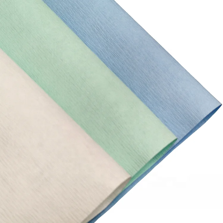 Medical Instruments Packaging Wrapping Crepe Paper in White Green Blue colors