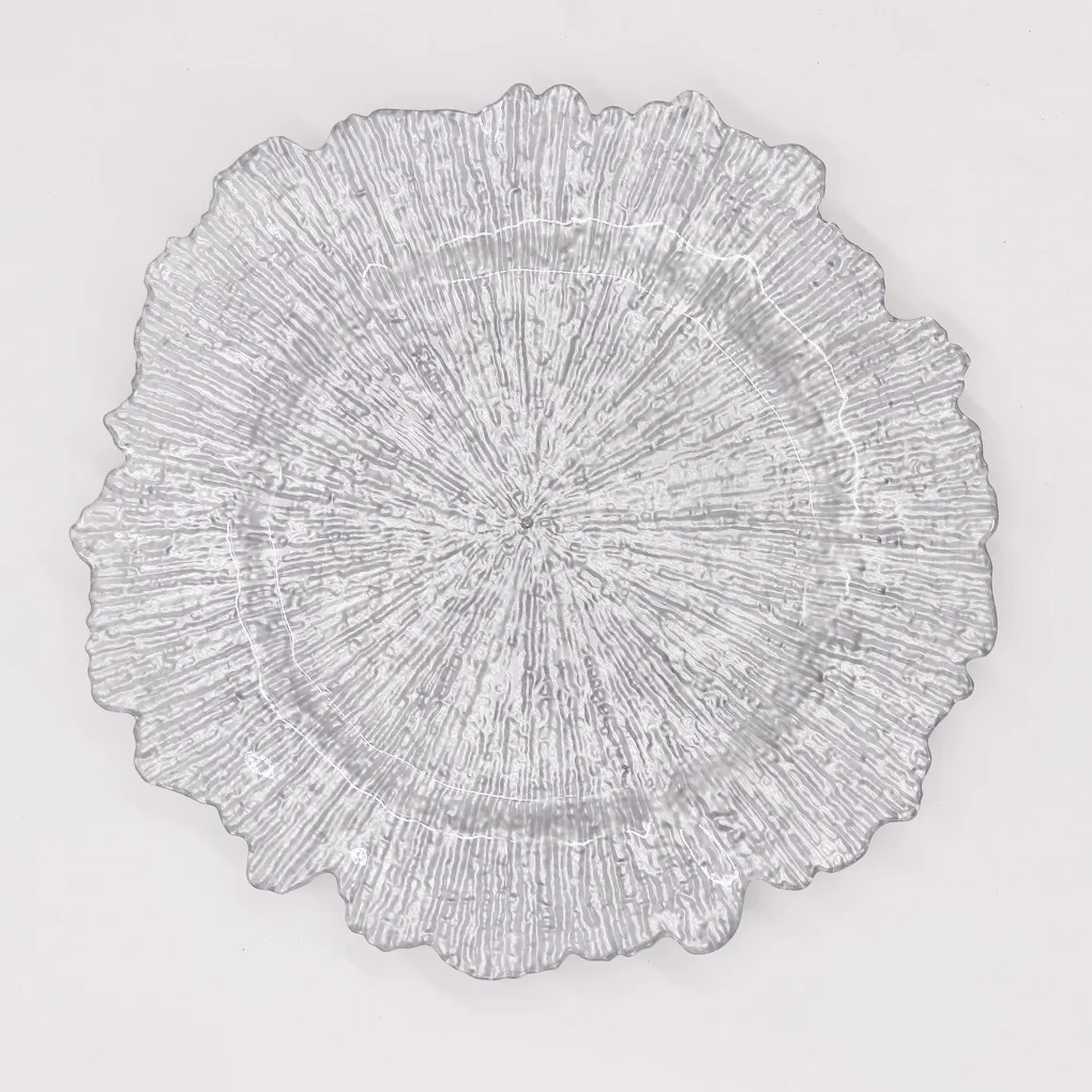 Festival Plastic Clear Decorating Wedding Charger Plates With Reef Trim Clear Plate