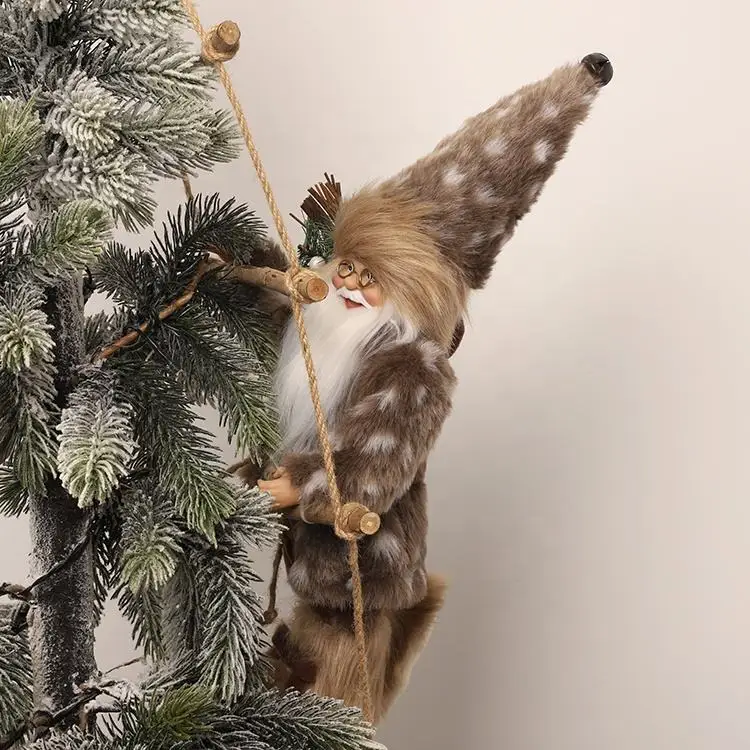 Забавная Рождественская игрушечная лестница Санта-Клаус для скалолазания украшения елки коричневый плюшевый подъем с веревочной лестницей