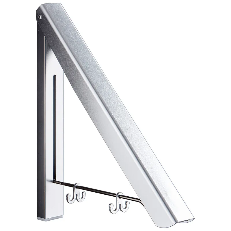 New Design Aluminum Single Double Triangular Folding Hanger Wall Mounted Clothes Rack for Hotel