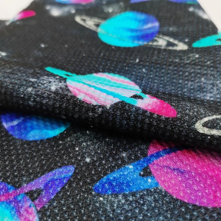 New Product Waffle Fabric Polyester and Cotton fabric Digital Printed Fabric for hair bow