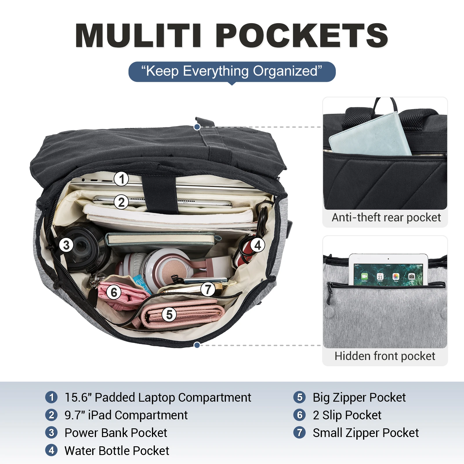 2024 high quality fashion eco-friendly design bags 100% recycled PET portable college bag laptop backpack unisex with USB port