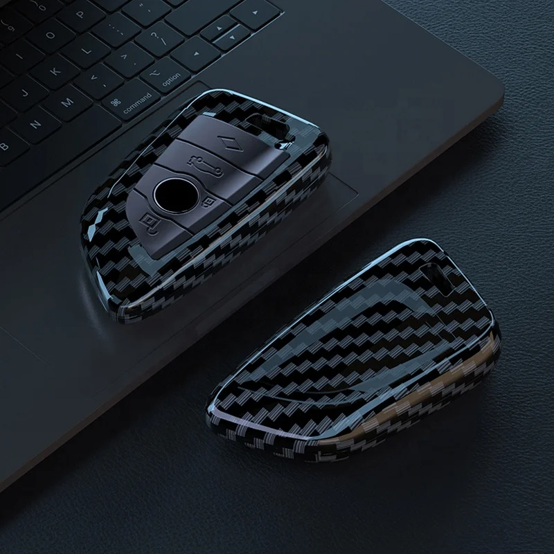 ABS Carbon Fiber Style Car Key Case Cover Shell Fob For BMW X3 X5 X6 F30 F34 F10 F20 G20 G30 G01 G02 G05 F15 F16 1 3 5 7 Series