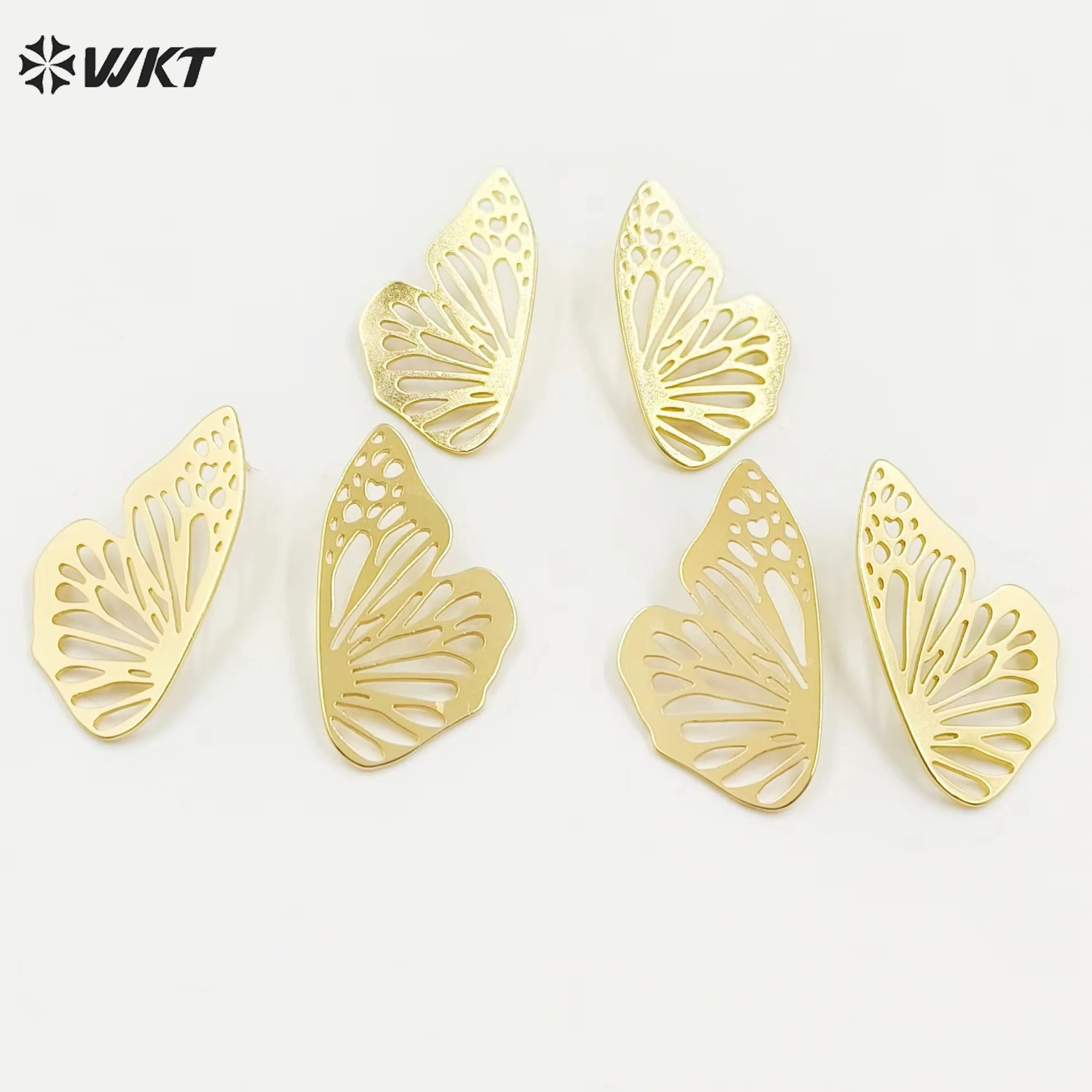 WT-JFE114 New Brass Metal 18K Real Gold Plated Butterfly Earrings In Elegant Style For Women Wearing