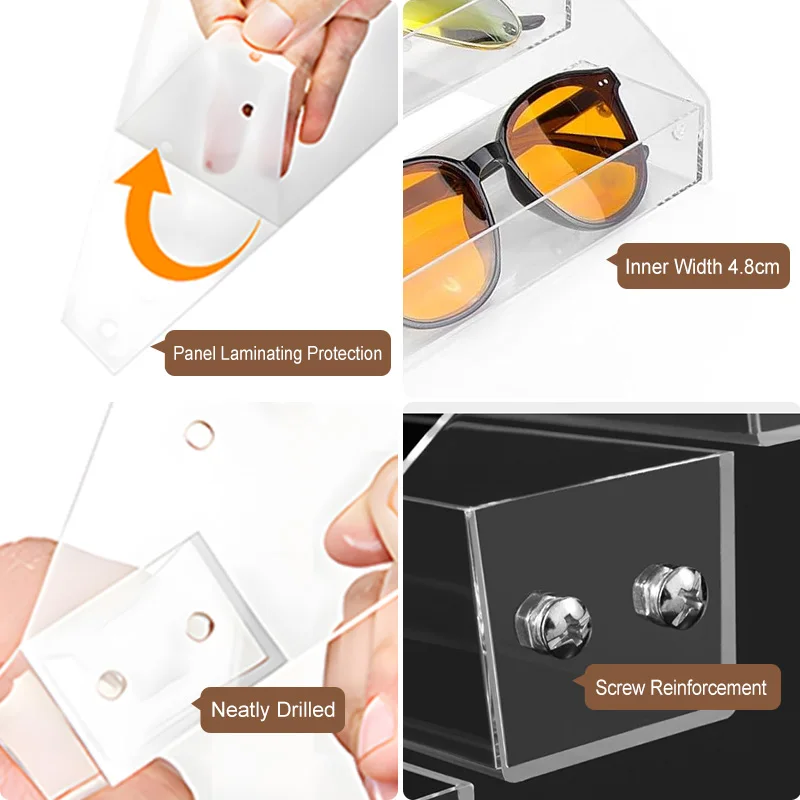 High-End Nail Polish Bottle Organizer 6 Layers Clear Acrylic Display Rack Eyeglasses Storage Shelf Makeup Holder Rack