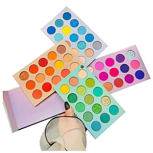 Custom your own brand eye shadow palette colors square shimmer vegan makeup richly pigment low MOQ no label fast shipping
