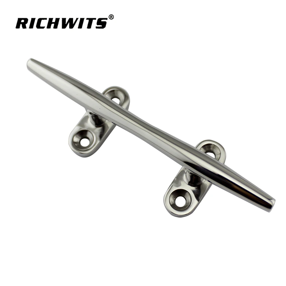 Boat Dock Cleat 4/5/6/8/10/12 inch Boat Cleat Open Base Cleat Marine Heavy Duty 316 Stainless Steel with 4 Pcs Screws
