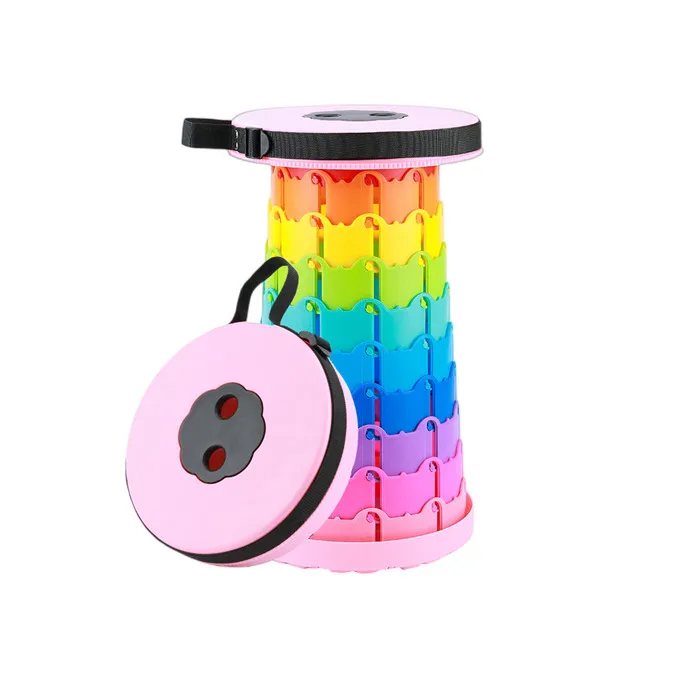 Foldable Plastic Retractable Stool Chair Portable Retractable Stool Shrinkable Camping Fishing Garden Collapsible Folding Stool